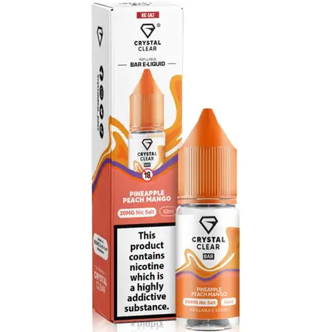 Pineapple Peach Mango Nic Salt E-Liquid by Crystal Clear Bar Salts 10ml